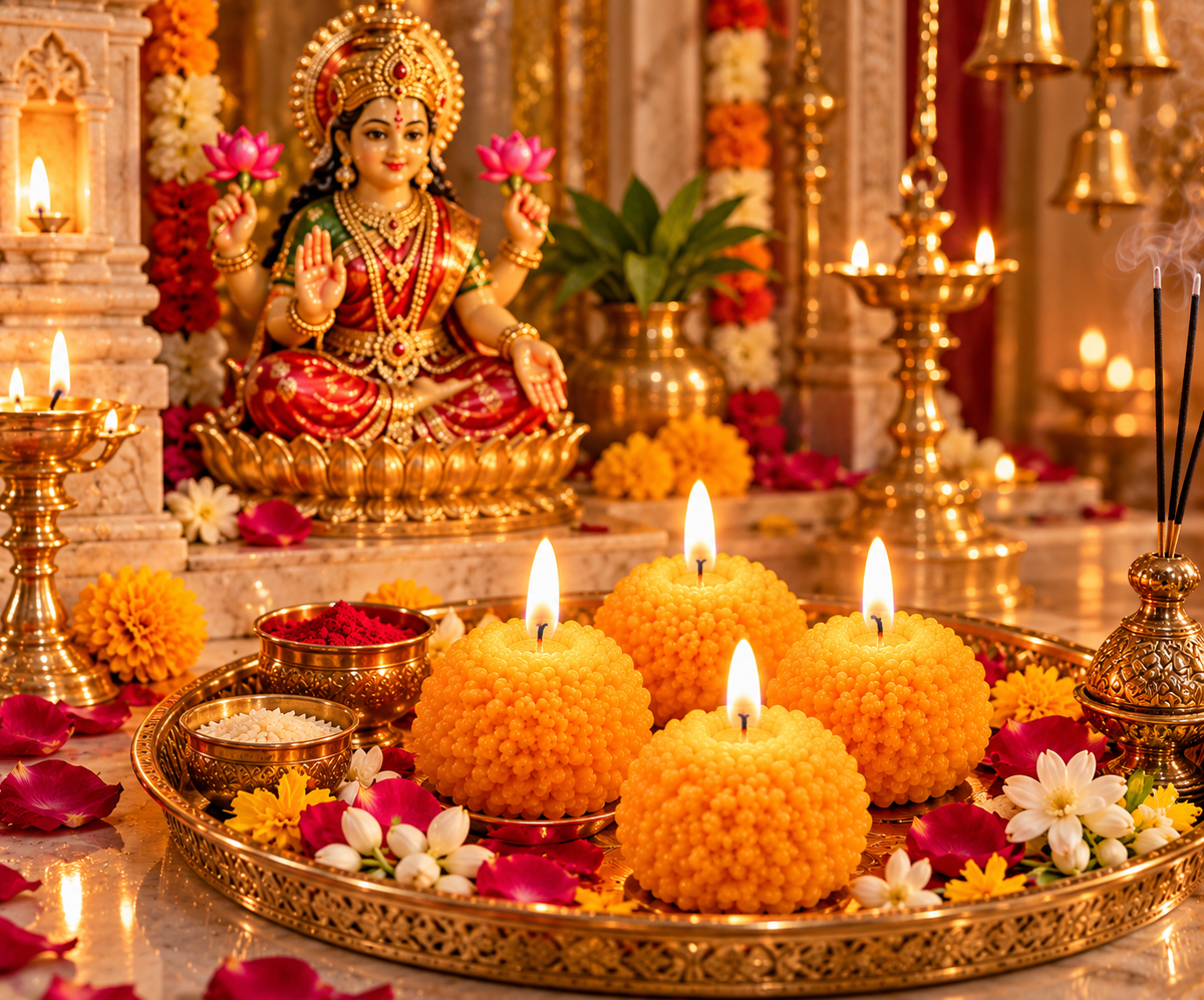 Laddu Decorative Candle (Set of 4)