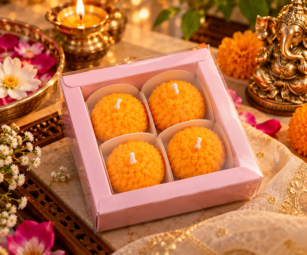 Laddu Decorative Candle (Set of 4)