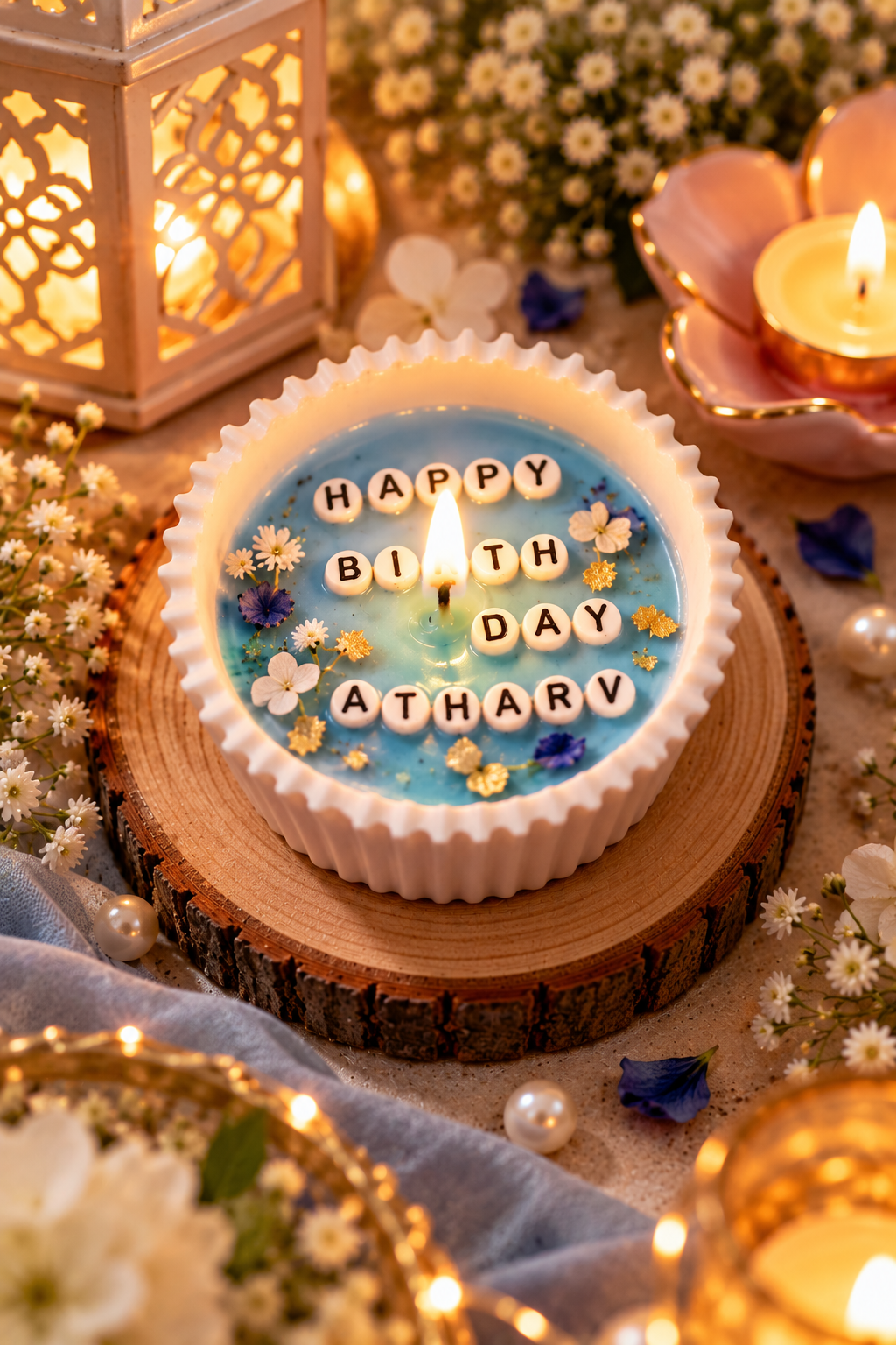 Personalized Happy Birthday Candle | Custom Name &amp; Age Birthday Decoration