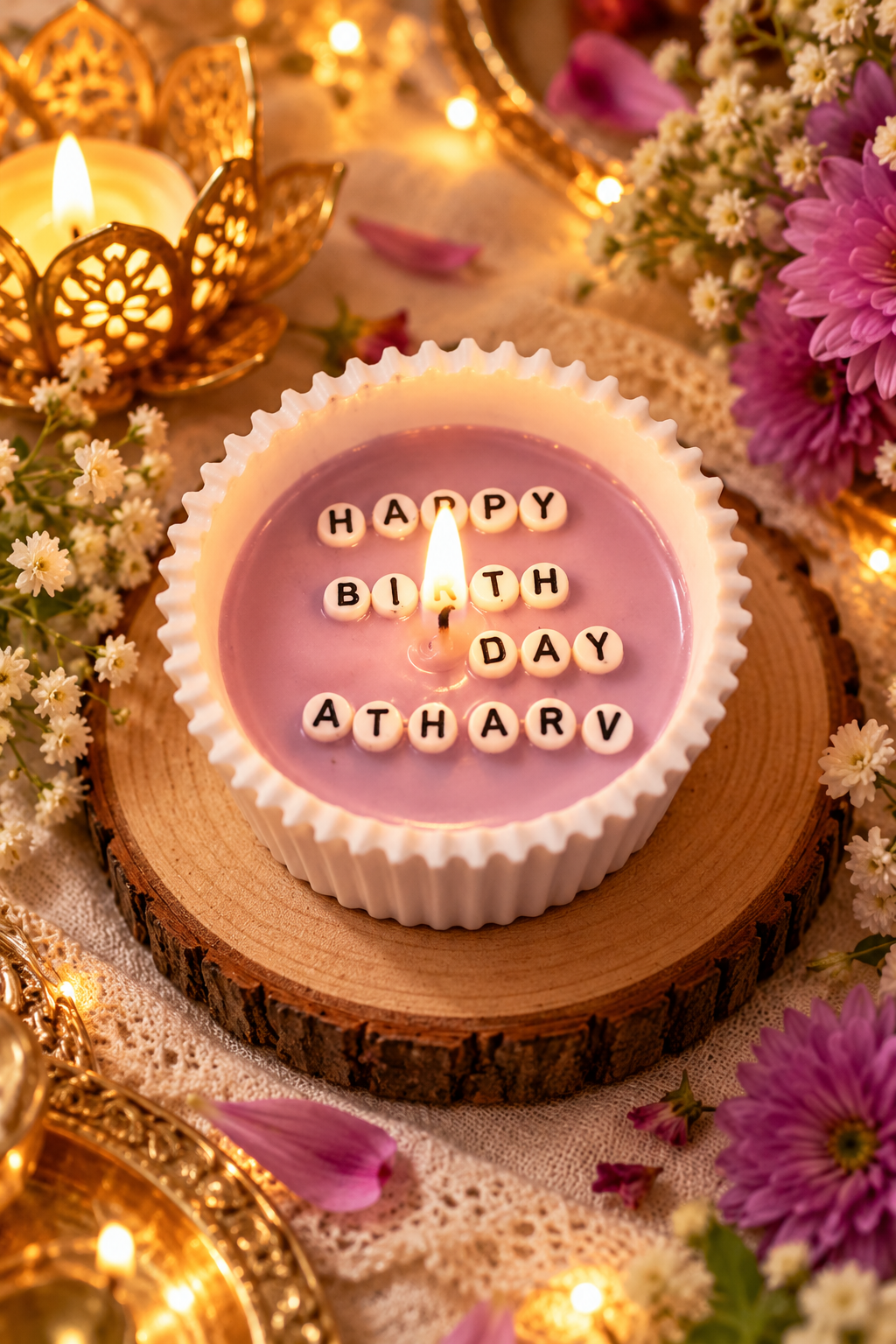 Personalized Happy Birthday Candle | Custom Name &amp; Age Birthday Decoration