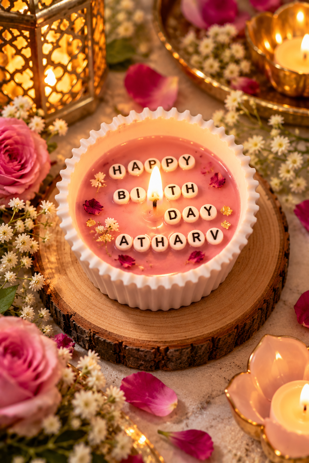 Personalized Happy Birthday Candle | Custom Name &amp; Age Birthday Decoration