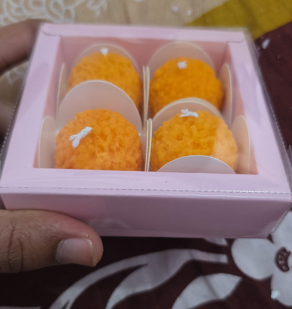 Laddu Decorative Candle Set of 4 – Traditional Festive Décor
