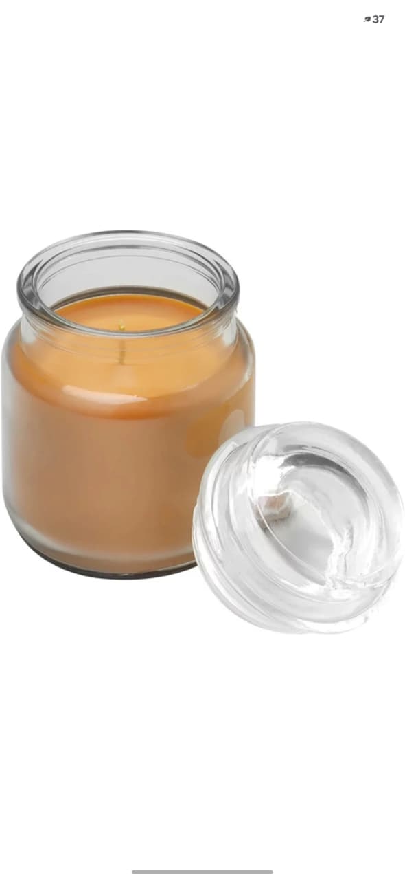 Amber Glow Glass Jar Candle with Lid – Elegant Home Décor
